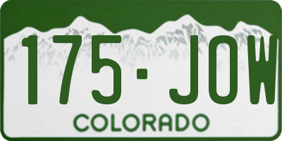 CO license plate 175JOW