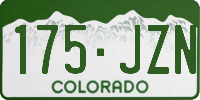 CO license plate 175JZN