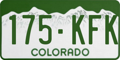 CO license plate 175KFK