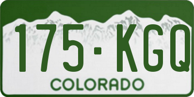 CO license plate 175KGQ