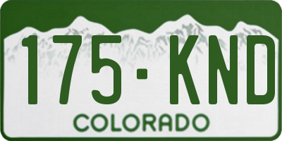 CO license plate 175KND