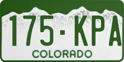 CO license plate 175KPA