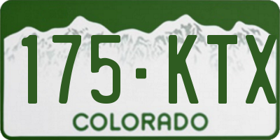 CO license plate 175KTX