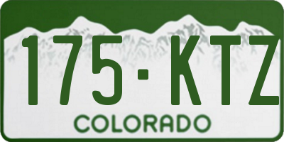 CO license plate 175KTZ