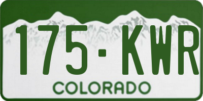 CO license plate 175KWR