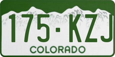 CO license plate 175KZJ