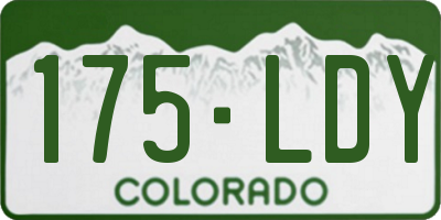 CO license plate 175LDY