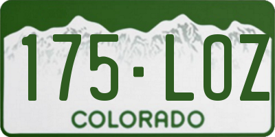 CO license plate 175LOZ