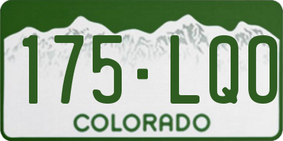 CO license plate 175LQO