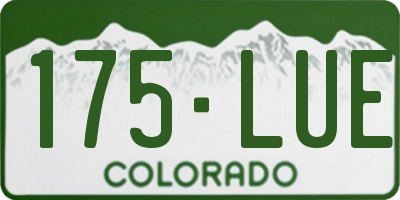 CO license plate 175LUE