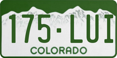 CO license plate 175LUI