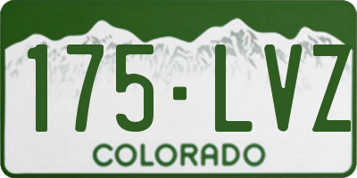 CO license plate 175LVZ