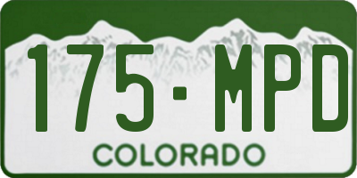 CO license plate 175MPD