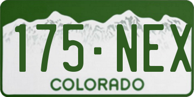 CO license plate 175NEX