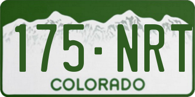CO license plate 175NRT