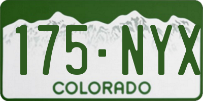 CO license plate 175NYX