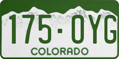CO license plate 175OYG