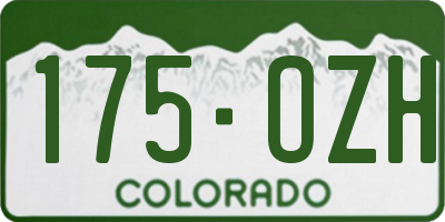 CO license plate 175OZH