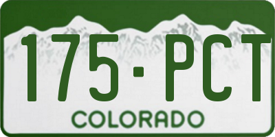 CO license plate 175PCT