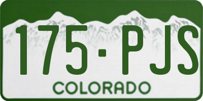 CO license plate 175PJS