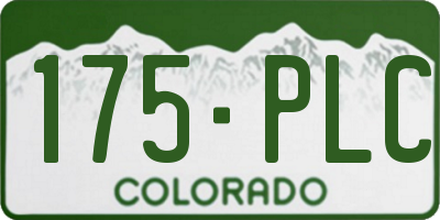CO license plate 175PLC