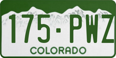 CO license plate 175PWZ