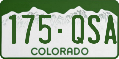 CO license plate 175QSA