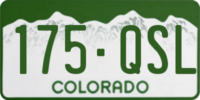 CO license plate 175QSL