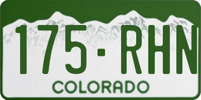 CO license plate 175RHN
