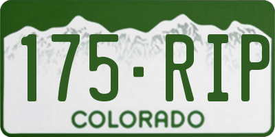 CO license plate 175RIP