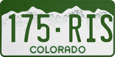 CO license plate 175RIS