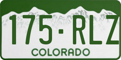 CO license plate 175RLZ