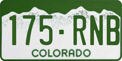 CO license plate 175RNB