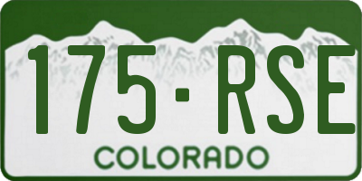 CO license plate 175RSE