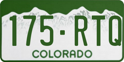 CO license plate 175RTQ