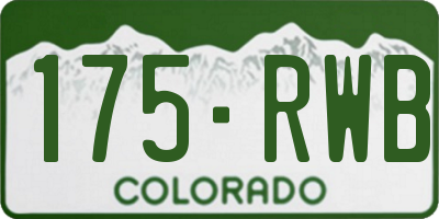 CO license plate 175RWB
