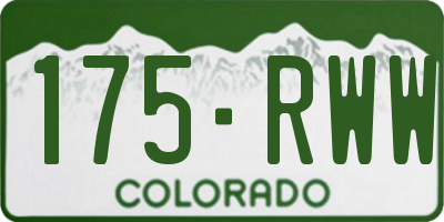CO license plate 175RWW