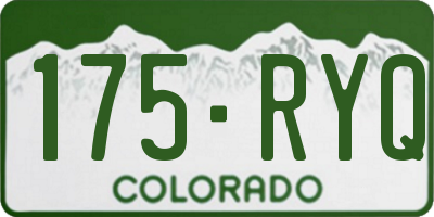 CO license plate 175RYQ