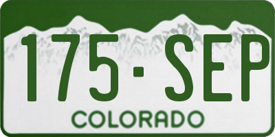 CO license plate 175SEP