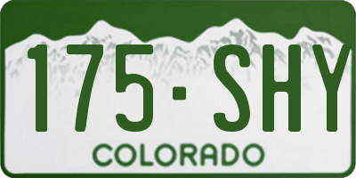 CO license plate 175SHY