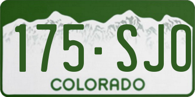 CO license plate 175SJO