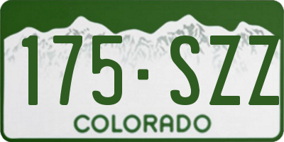 CO license plate 175SZZ