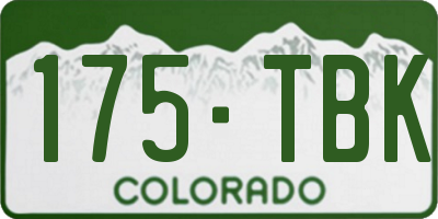 CO license plate 175TBK