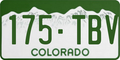 CO license plate 175TBV
