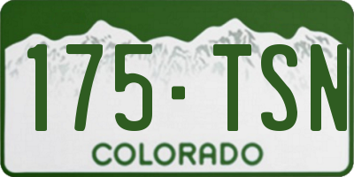 CO license plate 175TSN