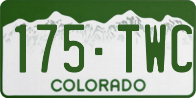 CO license plate 175TWC