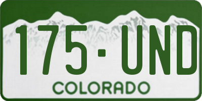 CO license plate 175UND