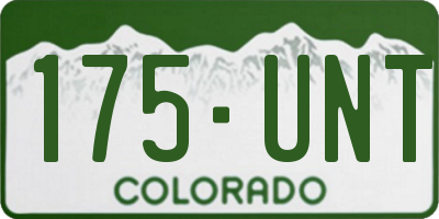 CO license plate 175UNT