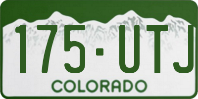 CO license plate 175UTJ