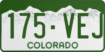 CO license plate 175VEJ